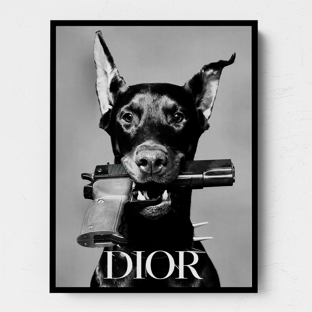 Dior DOBERMANとGunのArt　Panel　Art　Frame Dior Doberman Wall Art
